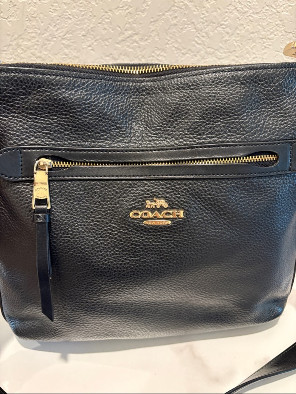 Coach Black Pebbled Leather Shoulder Crossbody - Picture 2 of 15